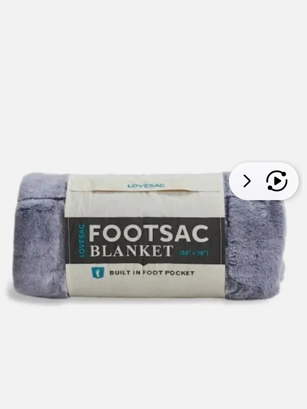 Lovesac Footsac Blanket - Teal and Gold Packaging